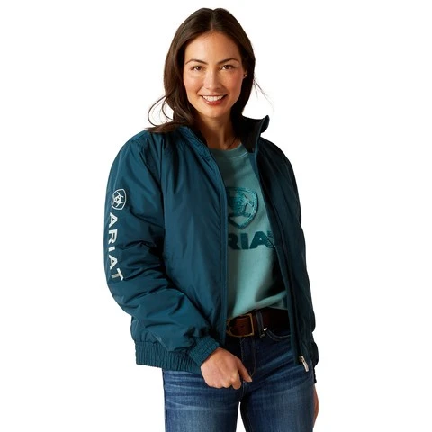 Ariat Womens Insulated Stable Jacket (Reflecting Pond) 1 Ariat Womens Insulated Stable Jacket (Reflecting Pond)