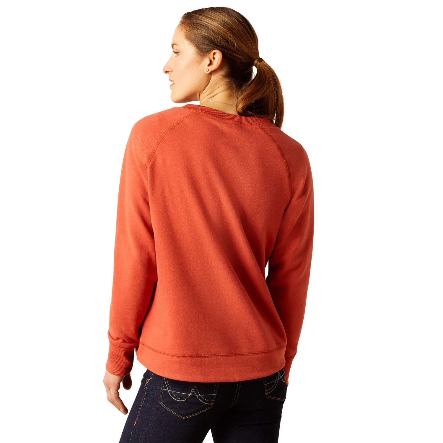 Ariat Womens Benicia Sweatshirt (Burnt Brick) 2 Ariat Womens Benicia Sweatshirt (Burnt Brick) - Image 2