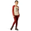 Ariat Youth Dala Horses Long Sleeve Tee (Oat Heather/Red Ochre)