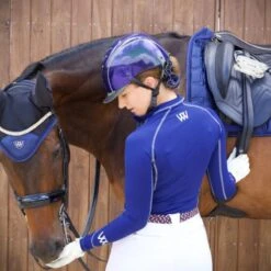 Woof Wear Ladies Performance Riding Shirt (Navy) -Professional Equestrian Shop 8109c